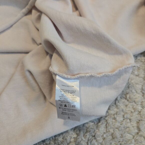 THE NASH COLLECTION Women’s Cropped Long Sleeve Small Beige Oversize - Picture 3 of 7